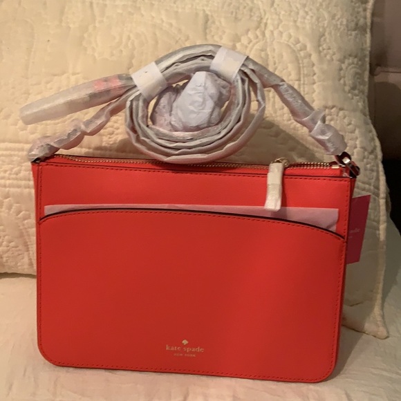 37. Kate Spade Medium Top Zip Crossbody in Stoplight - Picture 6 of 11
